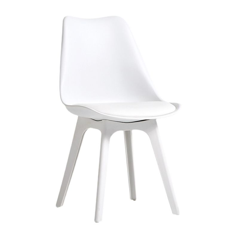 Nordic Style Armless Chair Plastic Upholstered Side Chair 16"x16"x32.6"