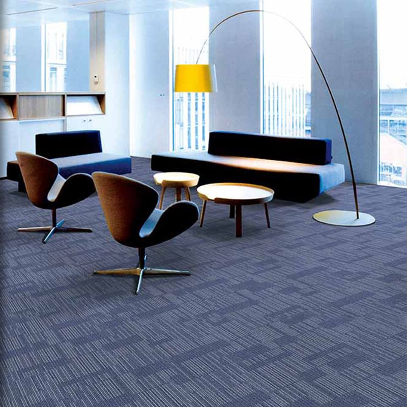 Office Level Loop Carpet Tile Dark Color Fade Resistant Loose Lay Indoor Carpet Tiles