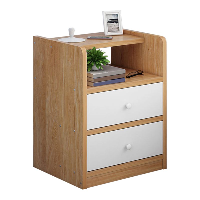 Wooden Bedside Cabinet Modern Style Minimalist Bedside Table with Drawers