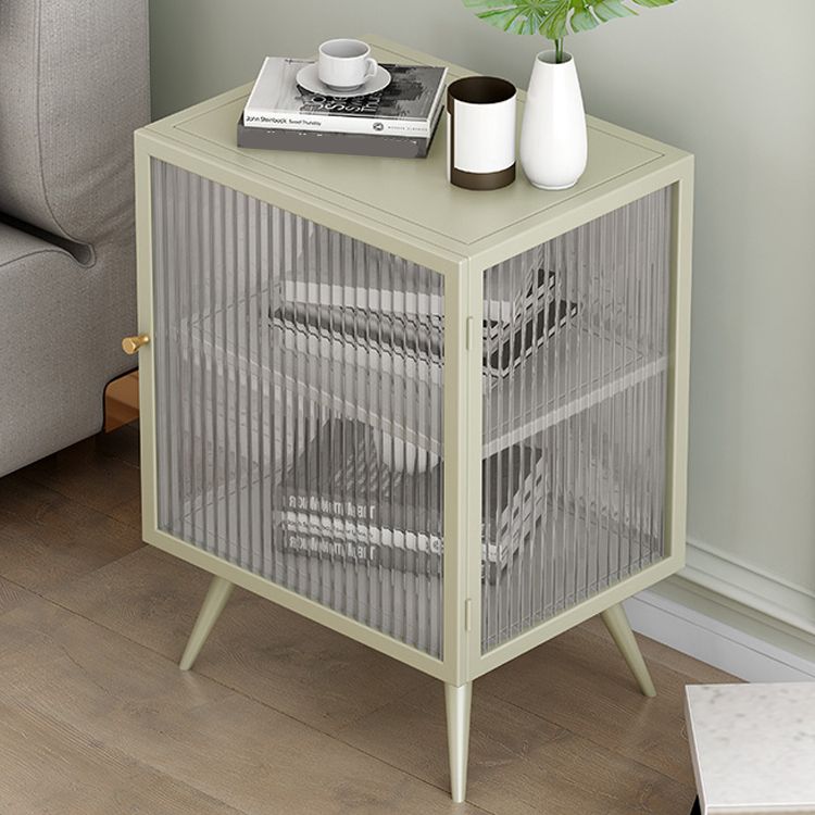 Modern Doors Included Bedside Cabinet Metal Nightstand with Legs for Bedroom