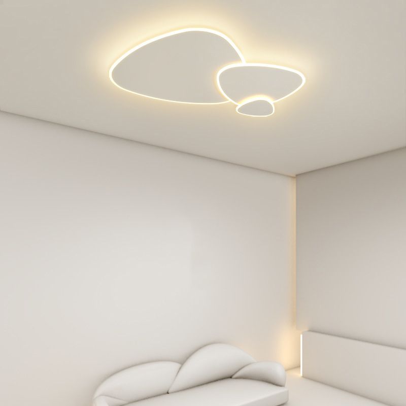 Modern LED Metal Ceiling Light White Flush Mount Lighting for Bedroom