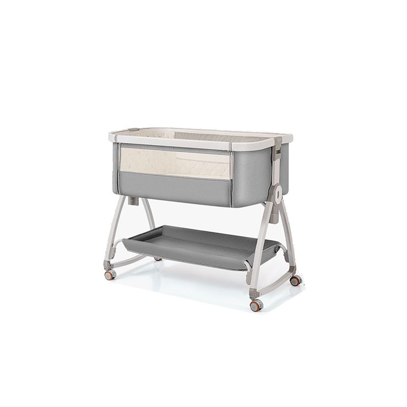 Metal Adjustable Bedside Crib Gliding Rectangle Crib Cradle for Baby