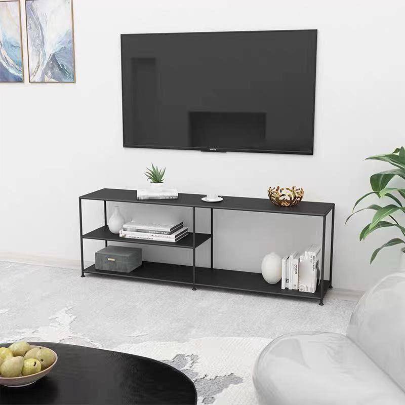 Industrial Style TV Stand Metal TV Console with Open Storage