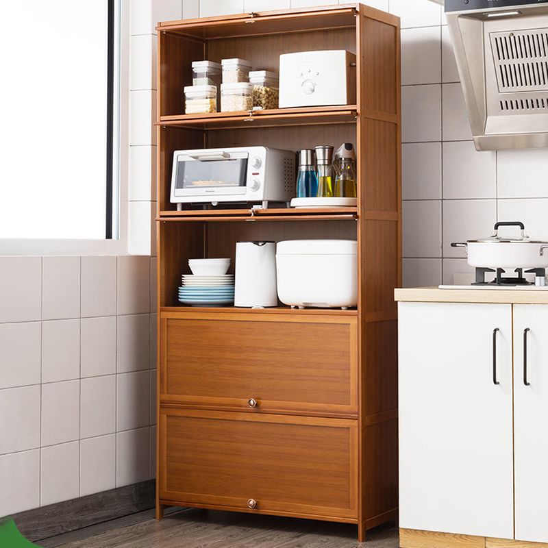 Modern Sideboard Brown Bamboo Dining Sideboard with Door for Living Room