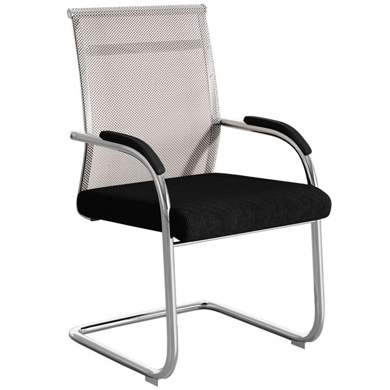 Modern Office Chair Mesh Ergonomic Chair Mid-Back Chair in Black