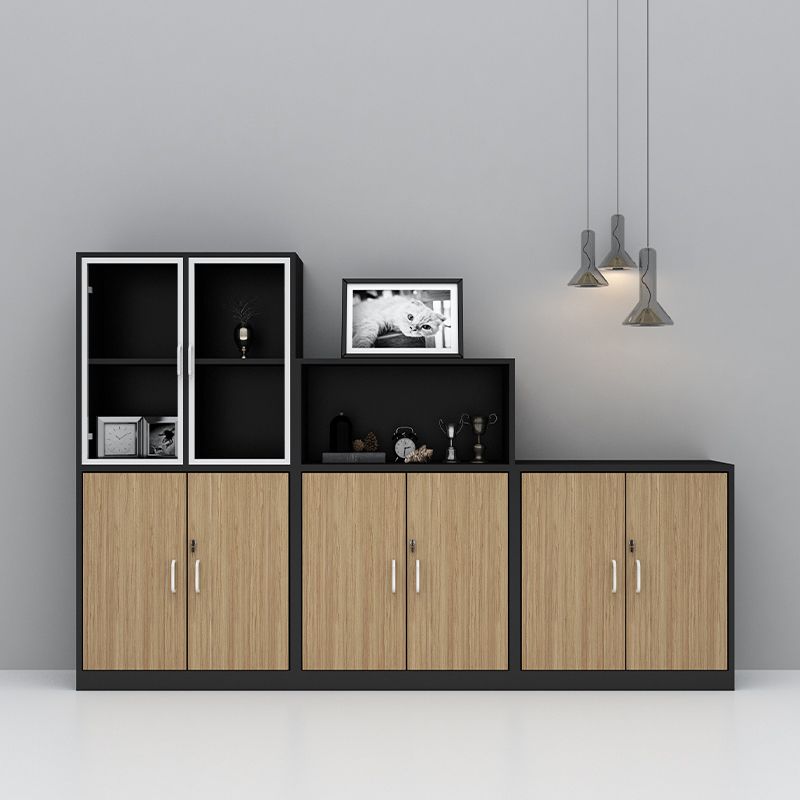 Nordic Style File Cabinets Solid Wood Horizontal File Cabinet with Key Lock Office