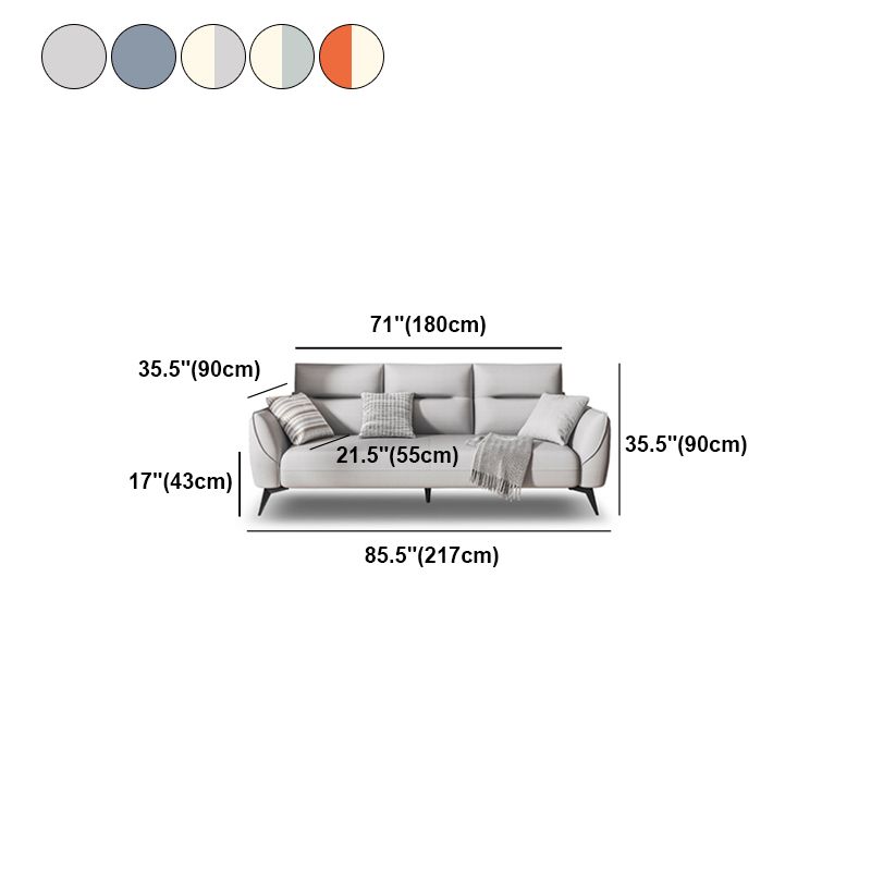 Contemporary Glam Faux Leather Sofa with Storage, Square Arm for Living Room