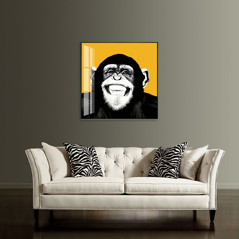 Canvas Textured Wall Decor Kids Style Intelligent Chimpanzee Painting, Multiple Sizes