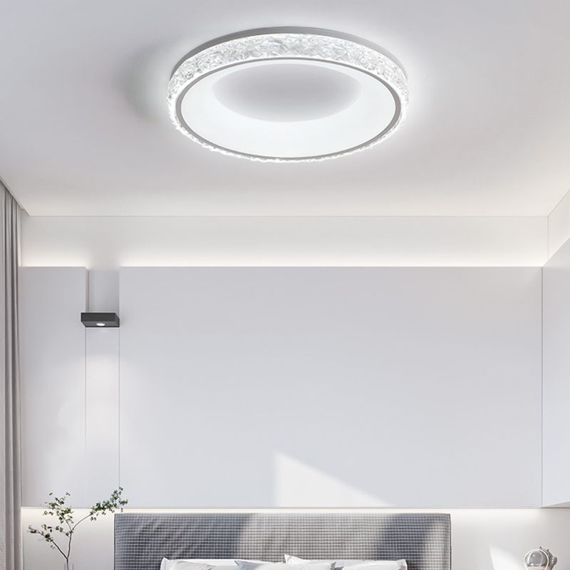 Modern LED Ceiling Light White/Black Flush Mount Lighting for Foyer