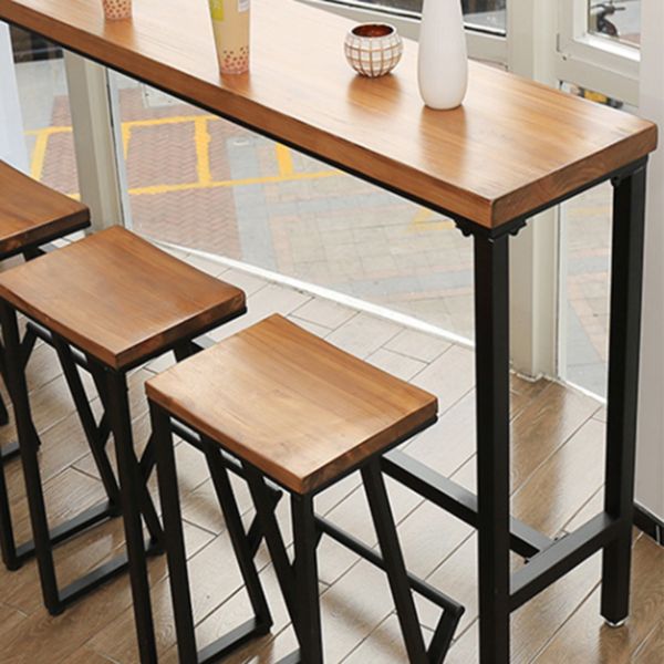 Modern Style Rectangle Bar Table pine Solid Wood Natural Colour Bar Dining Table