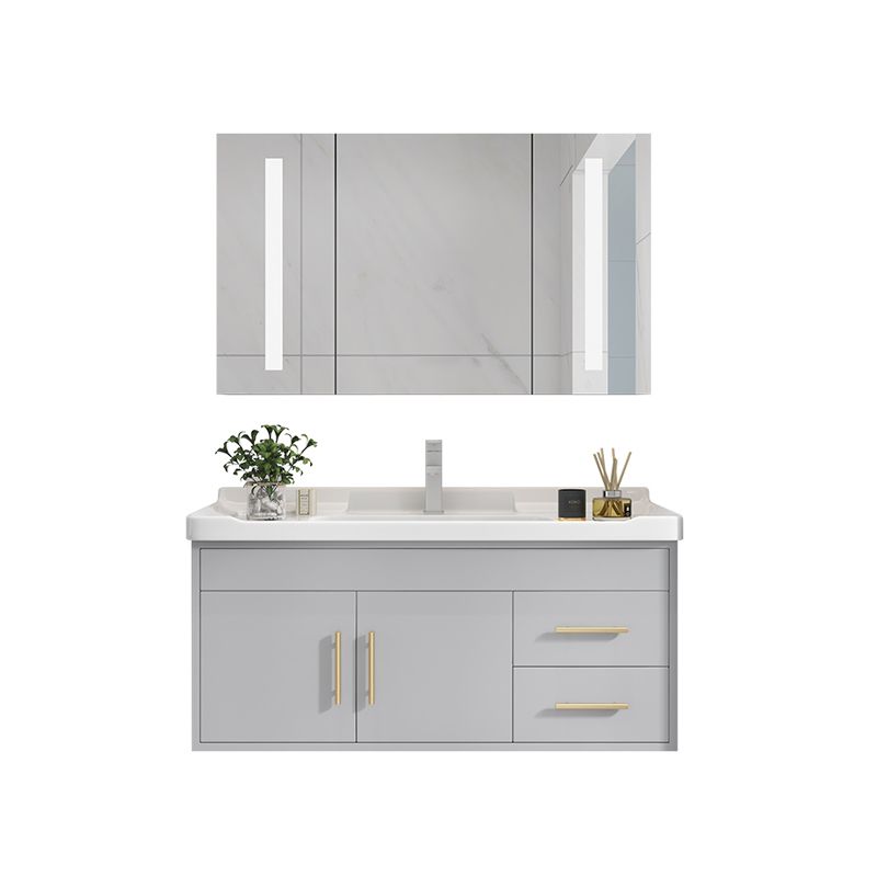 Glam Bathroom Sink Vanity Wall Mount Bathroom Vanity with Mirror