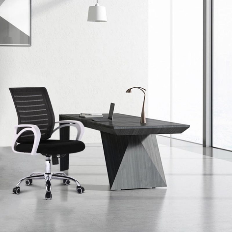 Fixed Arms Office Chair Modern No Distressing Ergonomic Desk Chair