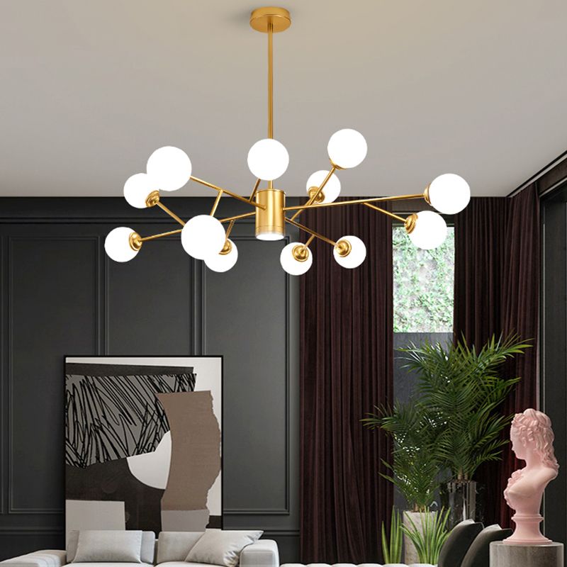 Contemporary Spherical Shade Hanging Light Fixtures Glass Chandelier Lighting Fixtures