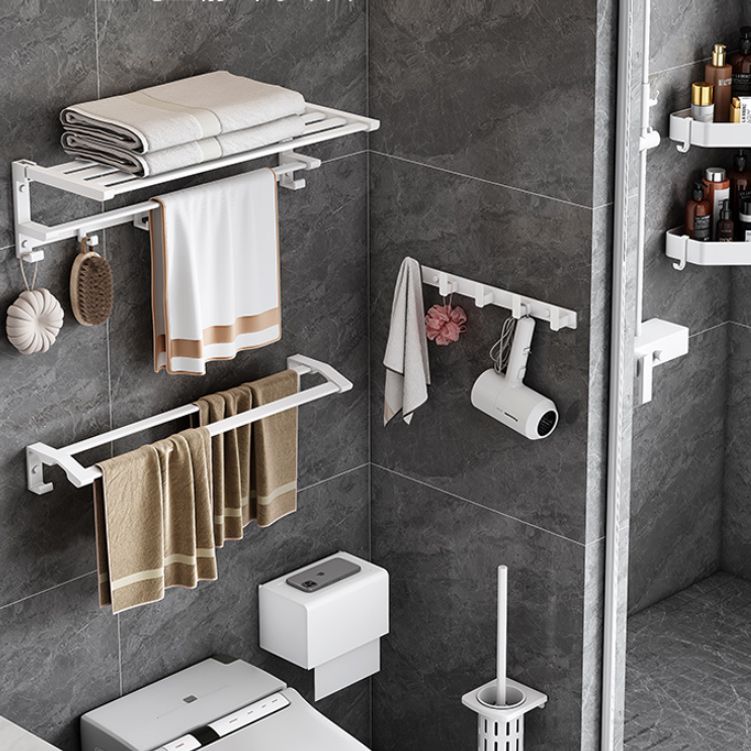 Modern White Bathroom Hardware Set Towel Bar Bath Shelf Bath Hardware Set