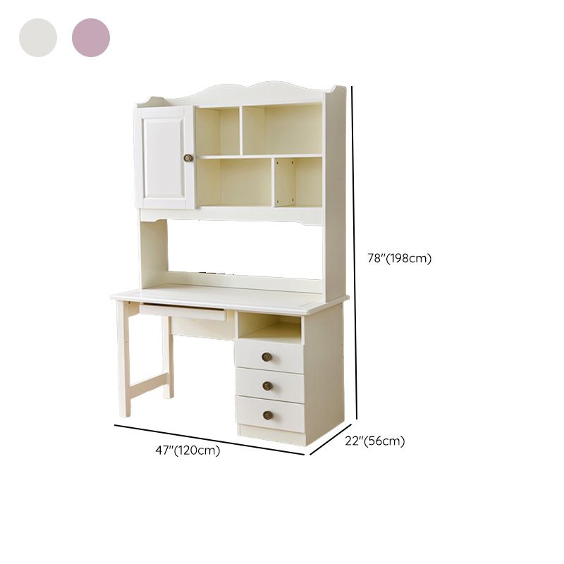 22" Wide Student Desk Wooden White Student Table with Storage Drawer