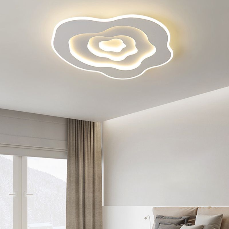 Modern Style Geometry Ceiling Lights Metal Ceiling Lamps for Bedroom in White