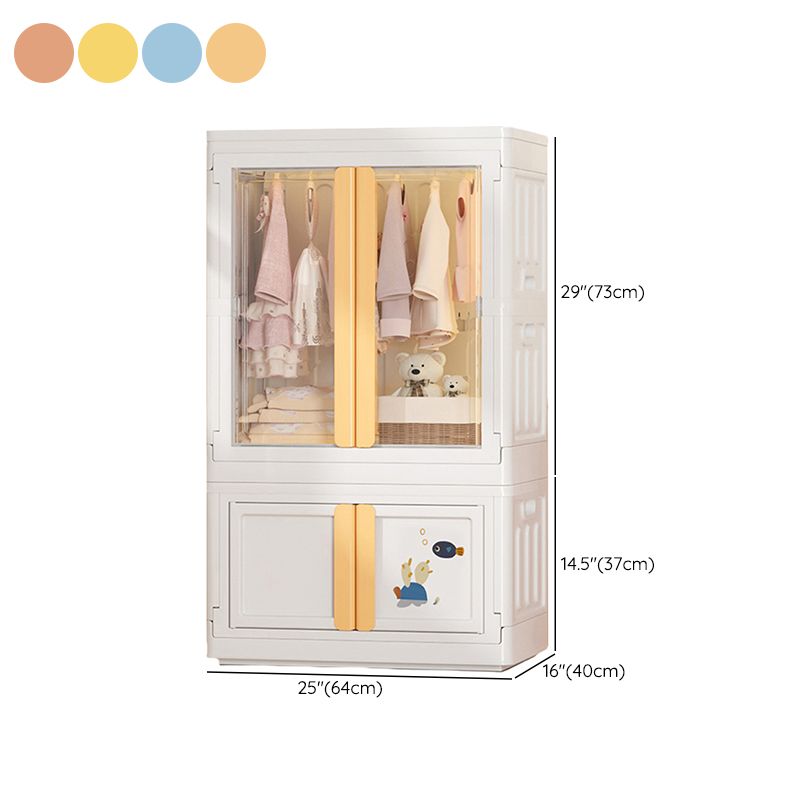 Modern Style Youth Armoire Plastic Bedroom Hanging Clothes Rack with Cloth Rod