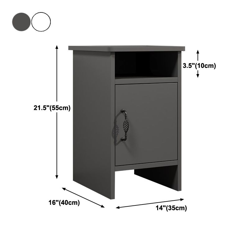 19" H Imitation Wood Nightstand Modern Night Table with 1-Door