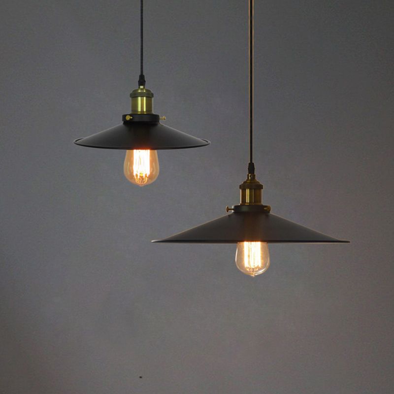 1 Light Cone Ceiling Pendant Industrial Style Metal Hanging Light Fixtures for Restaurant