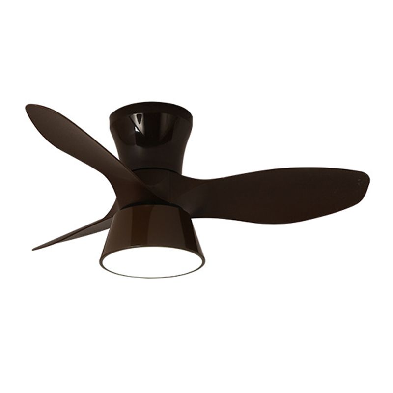 Minimalist LED Fan Light Fixture in Black / White Metal and Plastic Ceiling Fan