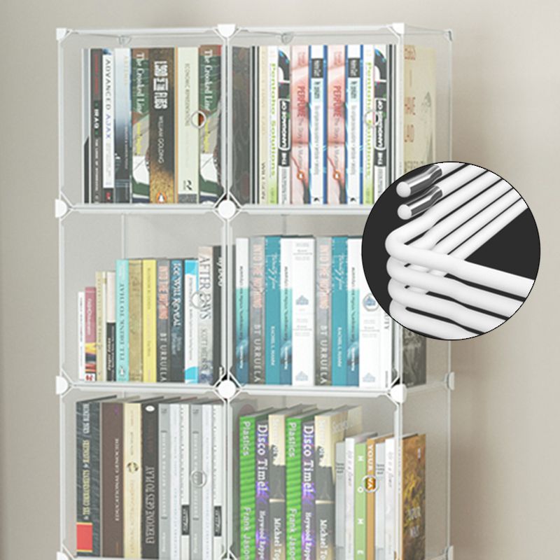 Contemporary Plastic Colorful Book Shelf Freestanding Cubby Storage Bookcase