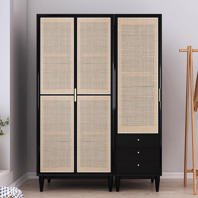 Contemporary Freestanding Wardrobe Armoire Solid Wood Wardrobe with Legs