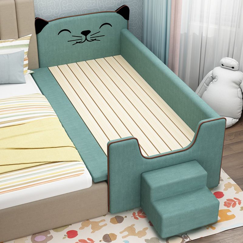 Modernism Solid Wood Nursery Bed Upholstered Crib with Mattress