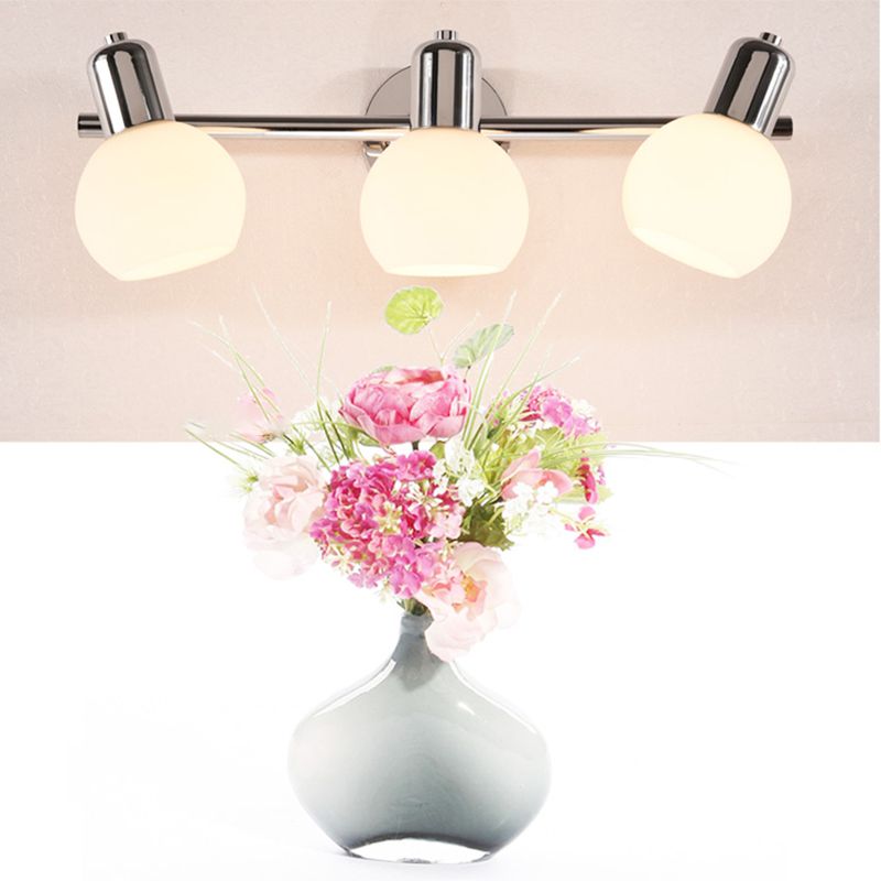 Nordic Style Vanity Light 3 Lights Ball Shade Vanity Lamp with Glass for Shower Room