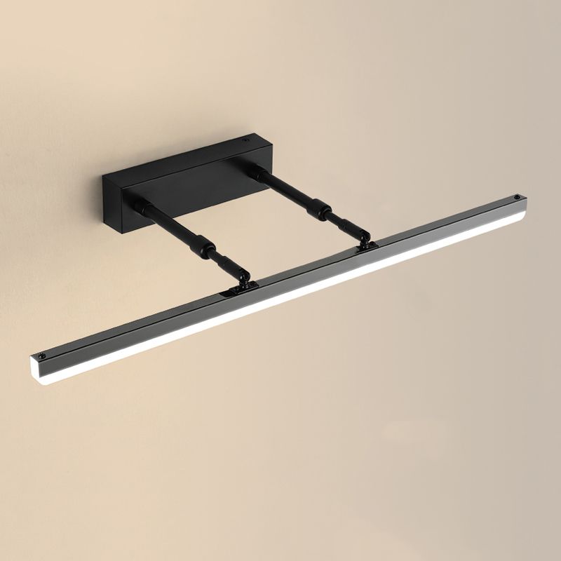 Single Contemporary Bathroom Vanity Light LED Bath Bar in Black/White Finish