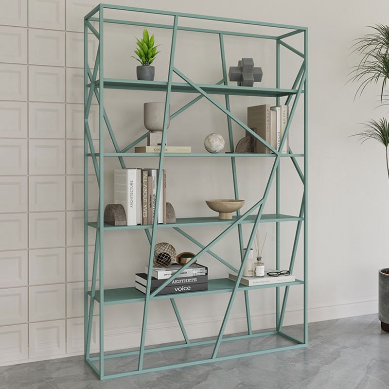 Metal Ladder Shelf Bookcase Modern Vertical Open Back Book Shelf