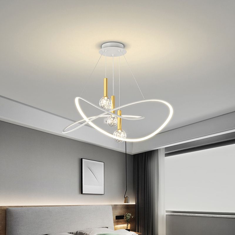 Spherical Shape Metal Pendant Light Fixtures Modern Style 4 Light Hanging Light Fixtures