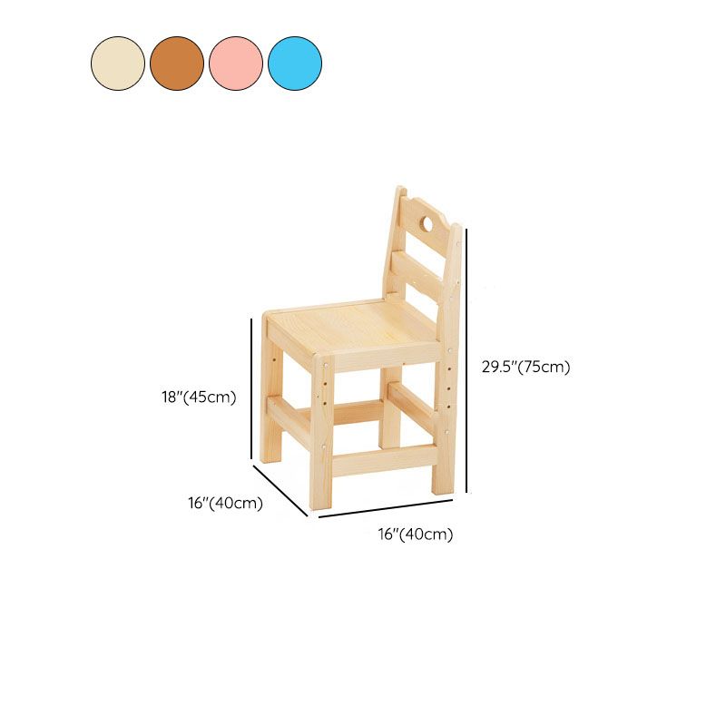 Pine Solid Wood Study Desk Table and Chair Set with Storage Shelves