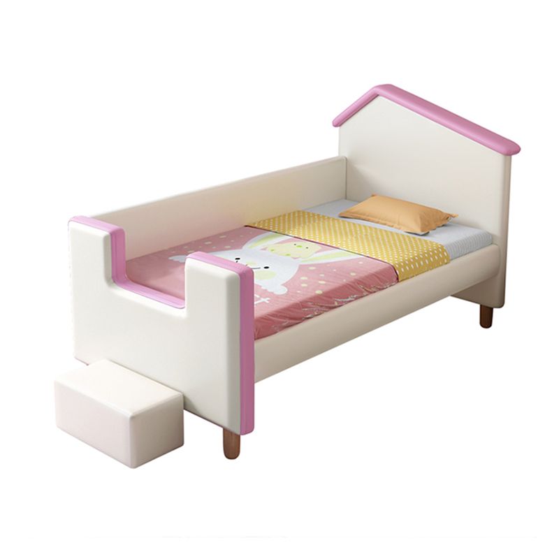 Glam Nursery Bed with Mattress White Wood Pine with Guardrail Baby Crib