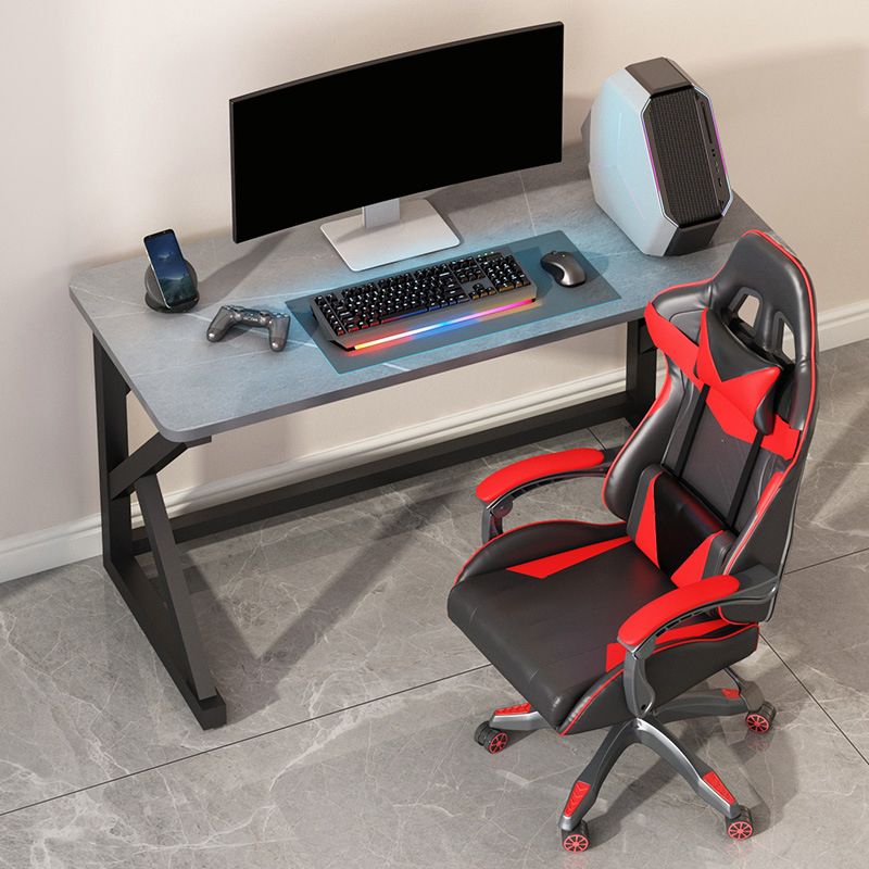 Modern Stone Computer Desk 29.53-inch Tall Gaming Desk with Iron Legs