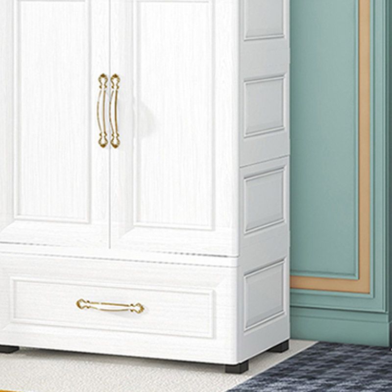 Contemporary Youth Armoire with Garment Rod Plastic Bedroom Armoire