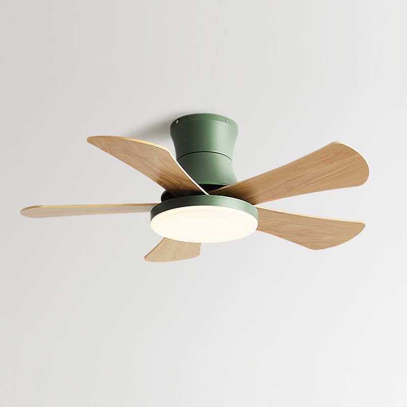 Modern Style Ceiling Fan Lighting Metal 1 Light Ceiling Fan Light with Wood for Bedroom