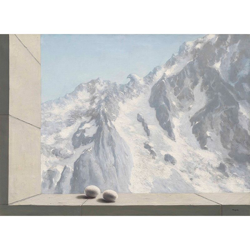 Grey-White Snow Mountain Mural Wallpaper Stain Resistant Wall Art for Living Room