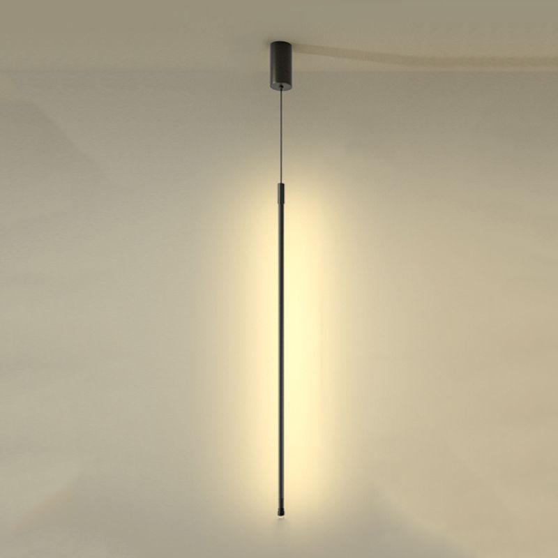 Modern Style Line Shade Hanging Light Metal 1 Light Hanging Lamp for Bedside