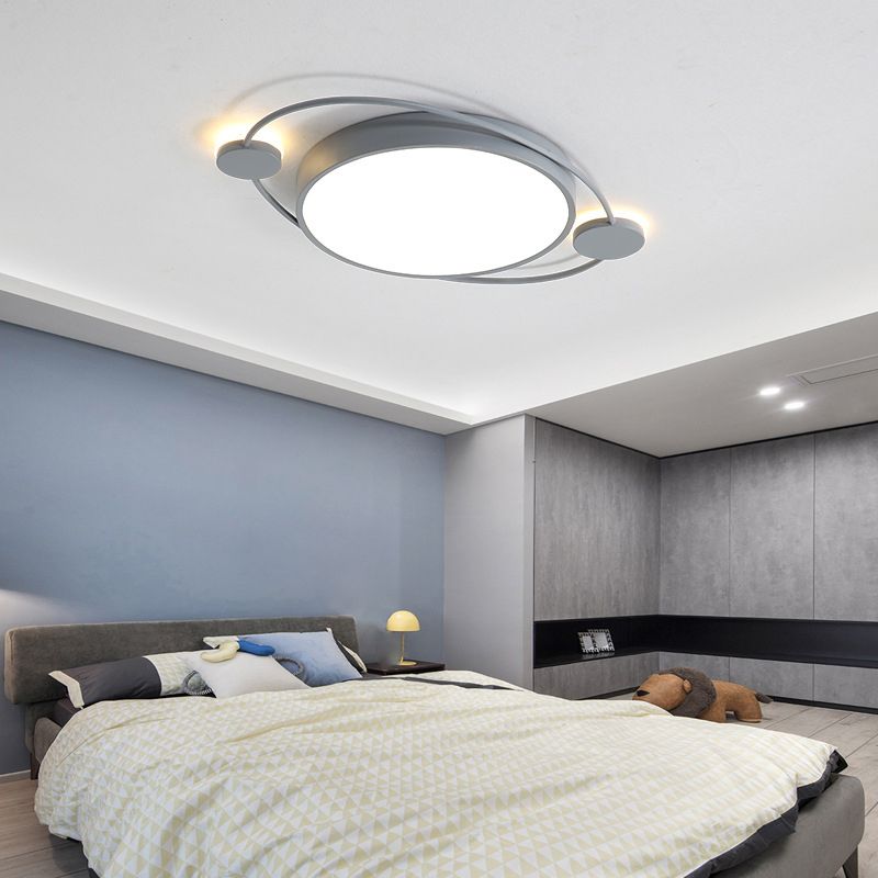 LED Gray Ceiling Light Contemporary Flush Mount Lighting for Bedroom