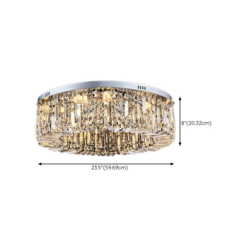 Modern Minimalist Ceiling Lamp Crystal Flush Mount Light Fixture for Bedroom