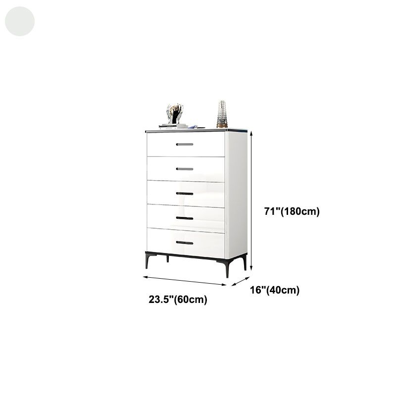 Contemporary Engineer Wood Dresser White Bedroom Storage Chest with Drawer