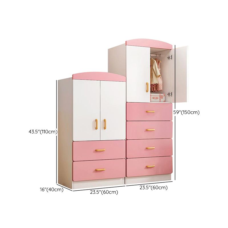 Manufactured Wood Kids Closet Modern Bedroom Wardrobe Closet with Cloth Rod