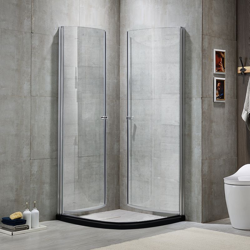 Corner Tempered Glass Shower Enclosure Semi-Frameless Neo-Round Shower Enclosure