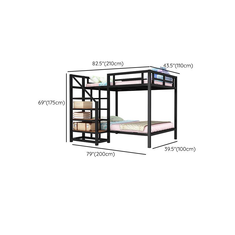 Contemporary No Theme Bunk Bed/Loft Bed in Metal with Guardrails