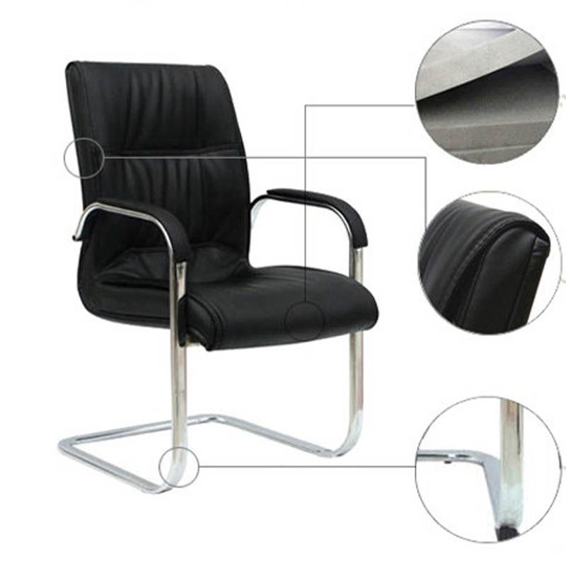 Contemporary Fixed Arms Office Chair Leather Desk Chair for Office