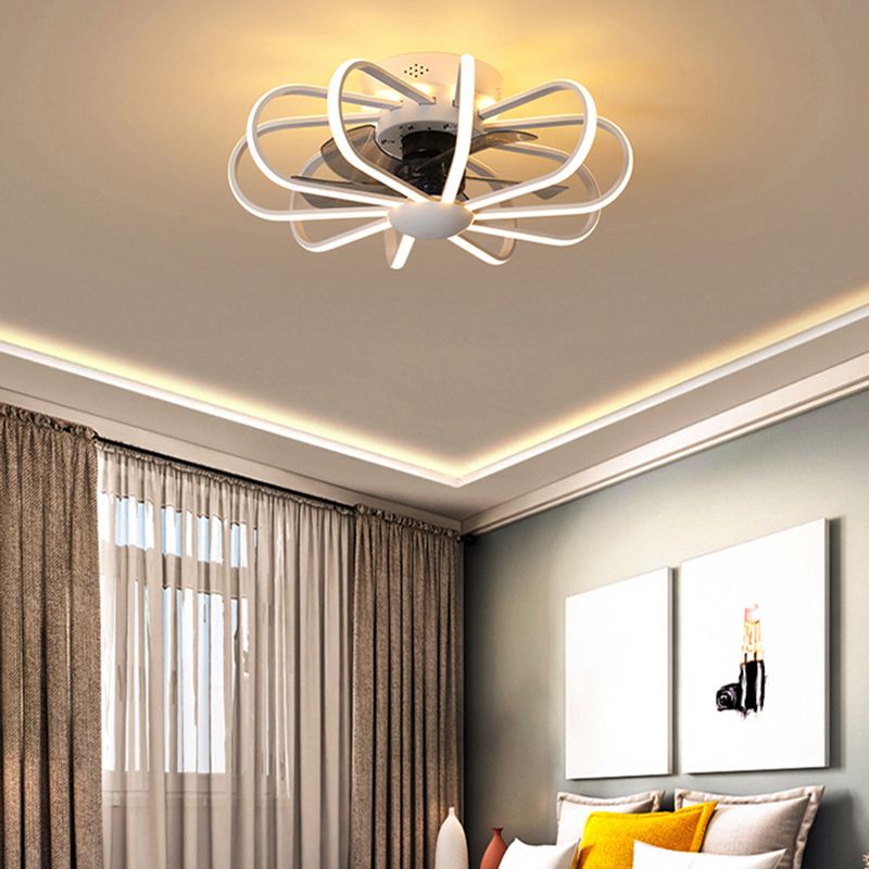 Metal Ceiling Fan Lamp Simplicity Style LED Ceiling Lighting for Bedroom