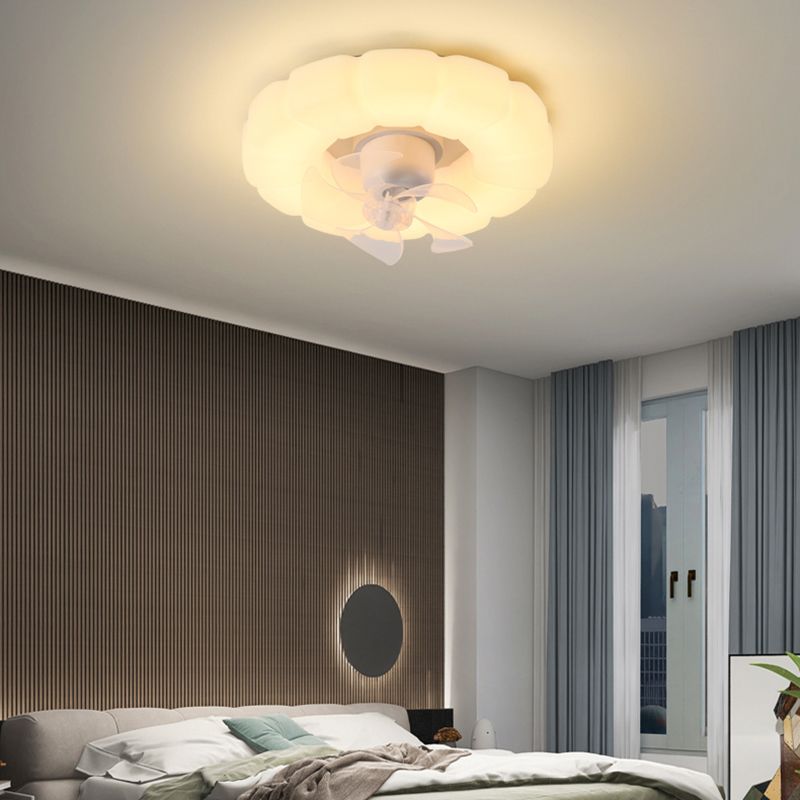 Nordic Style Ceiling Fan Lamp Circle Shape Ceiling Fan Light for Bedroom