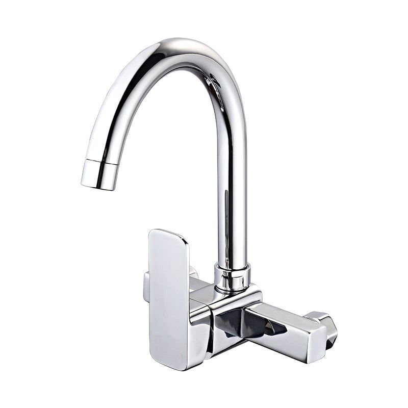 Industrial Kitchen Faucet Lever Handle Wall Mounted High Arc Faucet