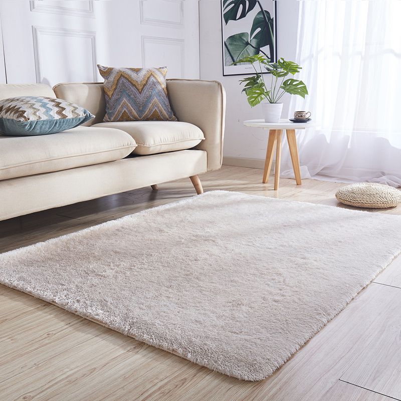 Nice Multicolor Relaxing Rug Faux Wool Plain Rug Stain Resistant Washable Non-Slip Backing Area Carpet for Living Room