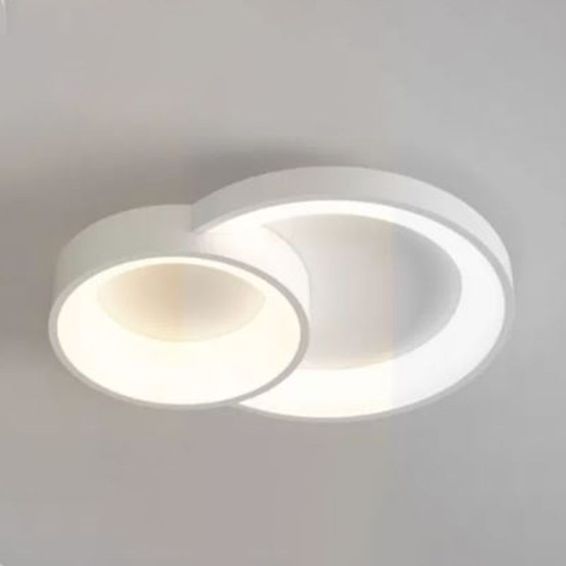 Modern Metal Flush Mount Circle Shape LED Ceiling Light with Acrylic Shade for Living Room